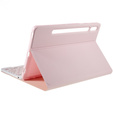 Etui z klawiaturą do Samsung Galaxy Tab S7 T870/T875 / S8, Pen Slot, różowe rose gold