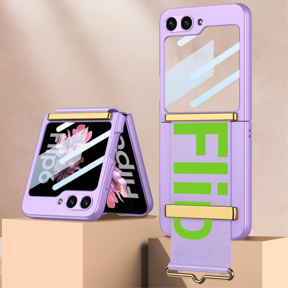 Etui do Samsung Galaxy Z Flip7 FE / Z Flip6, Strap Cover, fioletowe