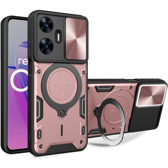 Etui pancerne do Realme C55, CamShield Slide, różowe rose gold
