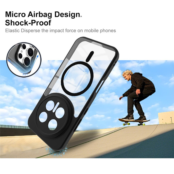 Etui IMAK do Honor Magic 8 Pro, UX-9A Series, przezroczyste / czarne