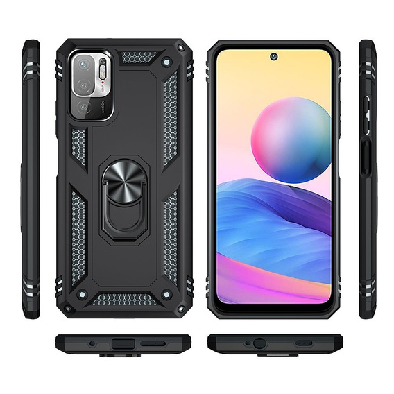 Etui pancerne do Xiaomi Redmi Note 10 5G, Nox Case Ring, czarne