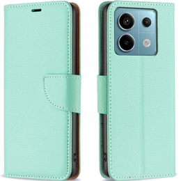 Etui z klapką do Xiaomi Redmi Note 13 Pro 5G, Wallet Litchi Leather, zielone