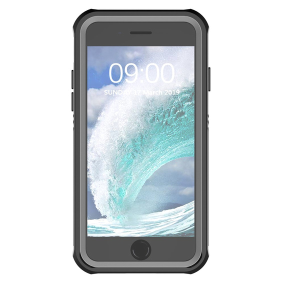 Etui do iPhone 6/6S/7/8/SE 2020/SE 2022, Shockproof, z folią, czarne