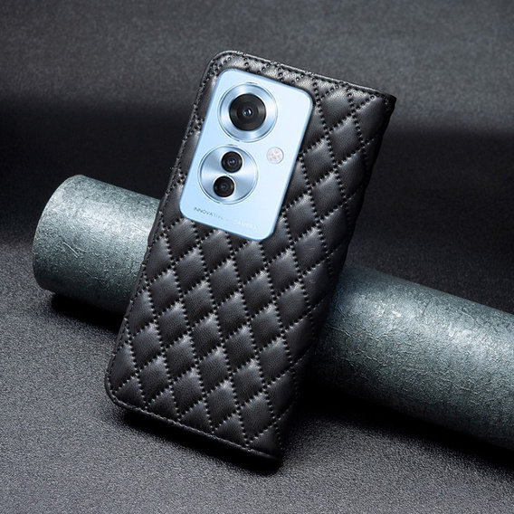Etui z klapką do Oppo Reno 11F 5G, Wallet, BINFEN COLOR, czarne