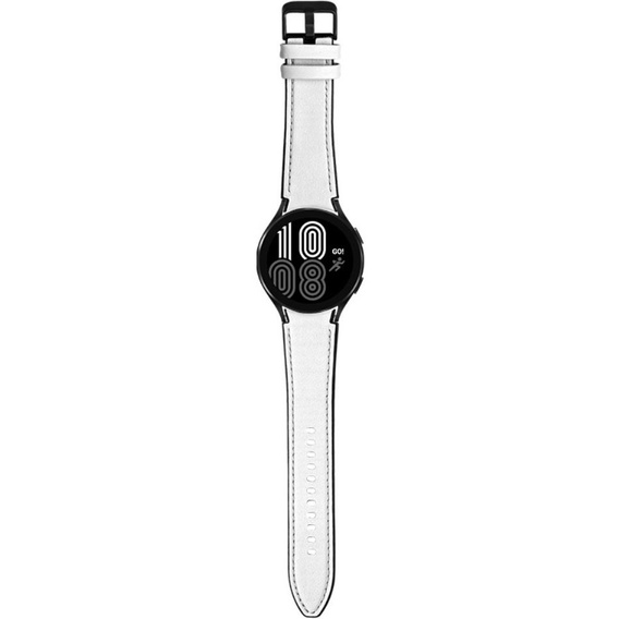 Pasek Skórzany do Samsung Galaxy Watch 4/5/6 40/42/43/44/45/46/47mm, Biały