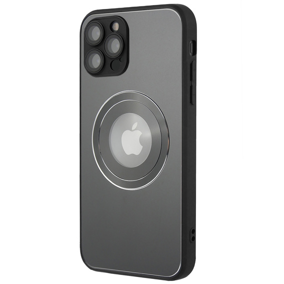 Etui do MagSafe do iPhone 12 Pro Max, Hole for Apple Logo, szare