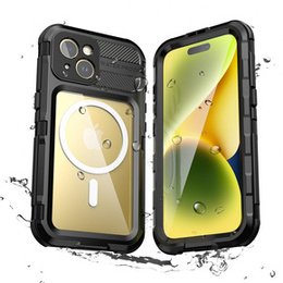 Etui Wodoodporne IP68 do iPhone 15, SHELLBOX MagSafe, czarne