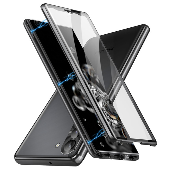 Etui do Samsung Galaxy S23 Plus, Magnetic Dual Glass, czarne