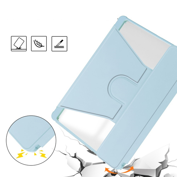 Etui z klawiaturą do Samsung Galaxy Tab S10 Lite / S10 FE / S9 FE, Rotary 360° Leather, jasnoniebieskie