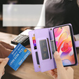 Etui z klapką do Samsung Galaxy A56 5G, Wallet Zipper Pocket, fioletowe