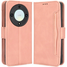 Etui z klapką do Honor Magic 5 Lite 5G, Card Slot, różowe