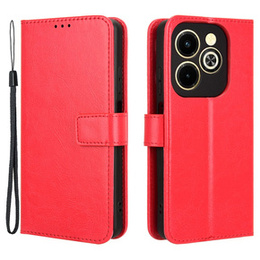 Etui z klapką do Infinix Hot 40i, Crazy Horse Wallet, czerwone