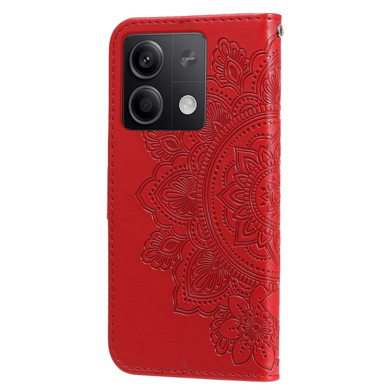 Etui z klapką do Xiaomi Redmi Note 13 5G, Mandala, czerwone