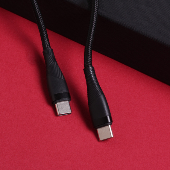 MaxLife Kabel USB Type-C do Type-C 60W 100cm Q26, czarny