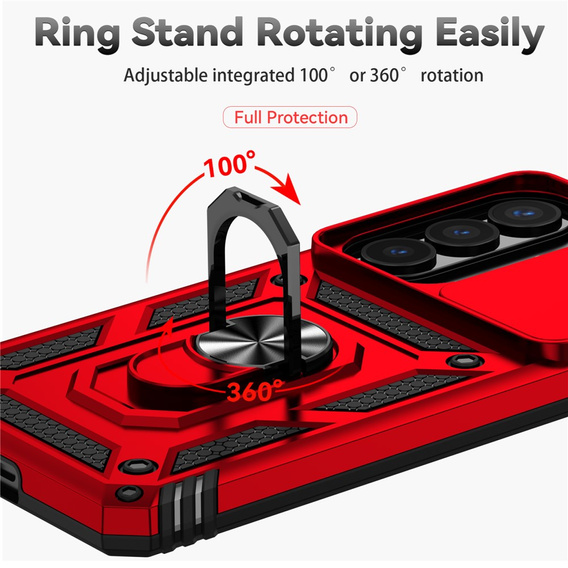 Etui pancerne do Samsung Galaxy S26 Plus, CamShield Slide, czerwone