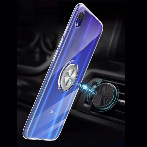 Etui do Xiaomi Redmi 7A, silikonowe z ringiem Airbag Ring, czerwone