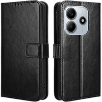 Etui z klapką do Xiaomi Redmi Note 14 5G, Crazy Horse Wallet, czarne