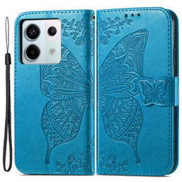 Etui z klapką do Xiaomi Redmi Note 13 Pro 5G, Butterfly, niebieskie