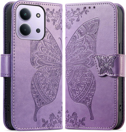 Etui z klapką do Xiaomi Redmi 15C 4G/LTE, Butterfly, fioletowe
