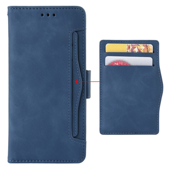 Etui z klapką do Xiaomi Redmi Note 13 5G, Card Slot, niebieskie