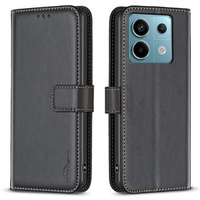 Etui z klapką do Xiaomi Redmi Note 13 Pro 4G, BINFEN Wallet, czarne