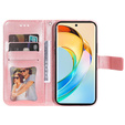Etui z klapką do Honor Magic 6 Lite 5G, Mandala, różowe