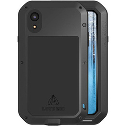 Etui Love Mei do iPhone XS / X, pancerne ze szkłem, czarne