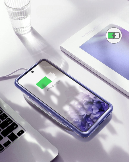 Etui do Samsung Galaxy S22, Suritch Full Body Marble, fioletowe