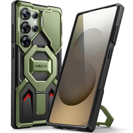 Etui do Samsung Galaxy S25 Ultra, Tongate MECH MagSafe Series, zielone + Szkło Hartowane 9H