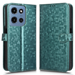 Etui z klapką do Motorola Moto G86 5G, Wallet Rhombus, zielone