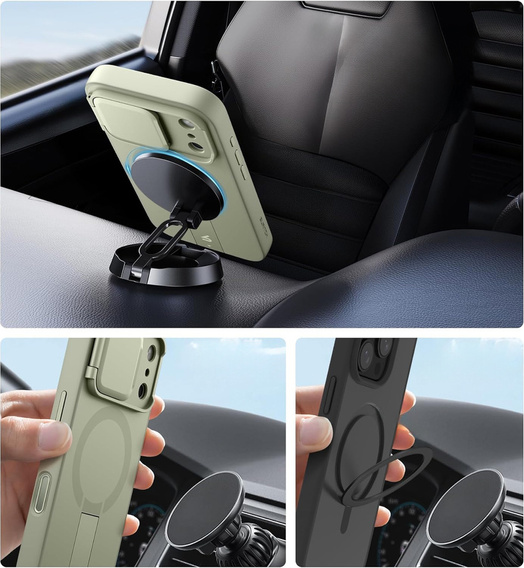 Etui do iPhone 17 Pro, Suritch Shockproof, do MagSafe – zielone
