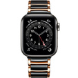 Bransoleta do Apple Watch 1/2/3/4/5/6/7/8/9/10/11/SE Ultra 1/2/3 42/44/45/46/49mm, Czarna / Różowe złoto