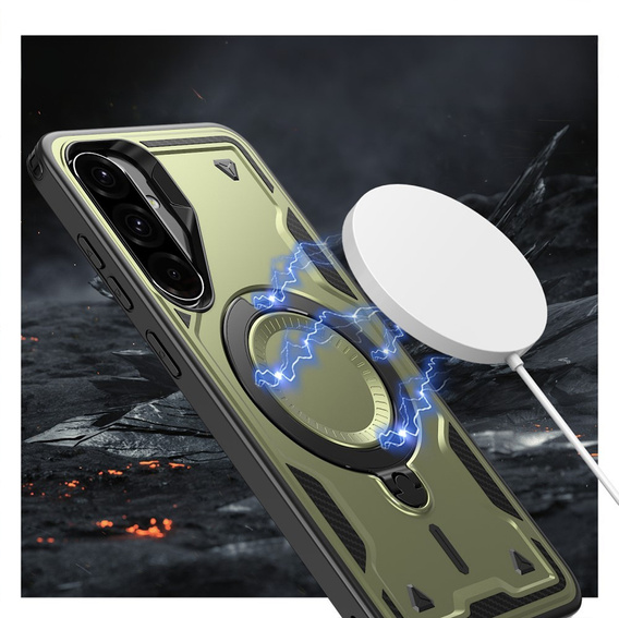 Etui do Samsung Galaxy A56 5G, Military MagSafe, zielone
