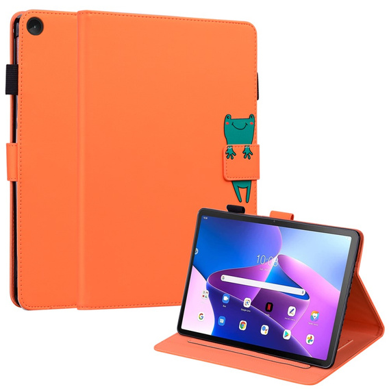 Etui do Lenovo Tab M10 Plus 10.6 Gen 3, z klapką, animal, pomarańczowe