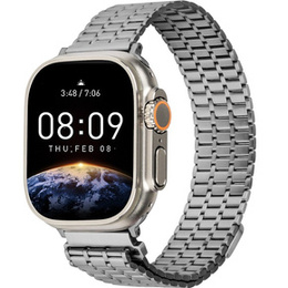 Stalowa Bransoleta do Apple Watch 1/2/3/4/5/6/7/8/9/10/11/SE Ultra 1/2/3 42/44/45/46/49mm, Szara