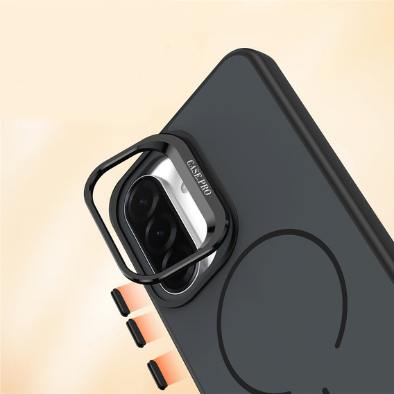 Etui do Samsung Galaxy A57 5G, Skin-touch z podstawką, do MagSafe, czarne