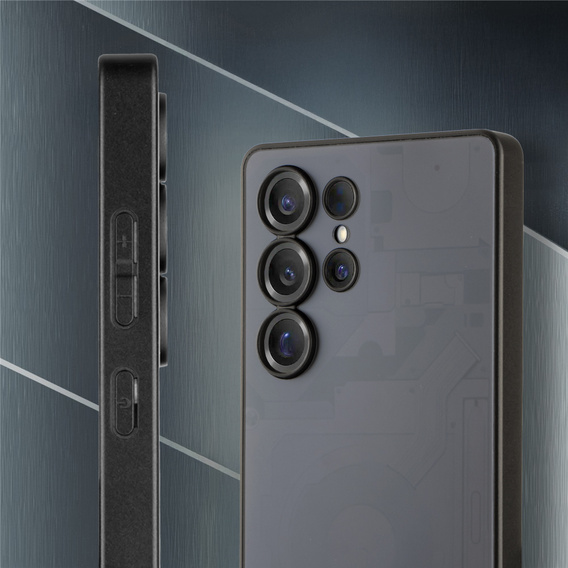 Etui do Samsung Galaxy S25 Ultra, Matte Case z wzorem wnętrza telefonu, czarne
