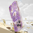 Etui do iPhone 16 Pro, Laser Flower, do MagSafe, Violet