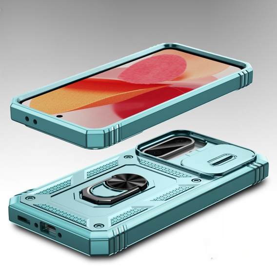 Etui do Samsung Galaxy A36 5G, KickStand Camera Lens, zielone