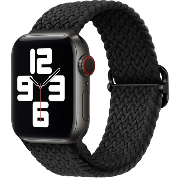 Pasek nylonowy do Apple Watch 1/2/3/4/5/6/7/8/9/10/11/SE 38/40/41/42mm, Czarny