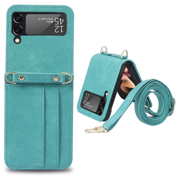 Etui Leather Card Slots do Samsung Galaxy Z Flip3 5G, Green