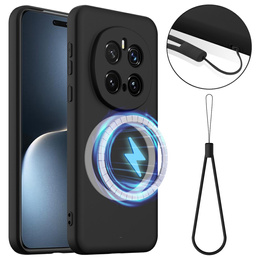 Etui silikonowe do Honor Magic7 Pro 5G – czarne, kompatybilne z MagSafe, antywstrząsowe