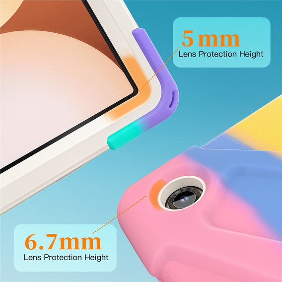 Pancerne etui do Samsung Galaxy Tab A11+, z podstawką i paskiem na ramię – wielokolorowe