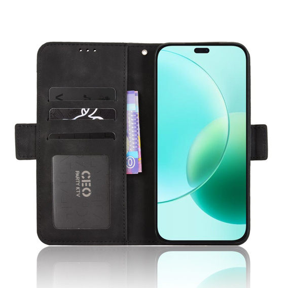 Etui z klapką do Honor 400 Lite, Card Slot, czarne