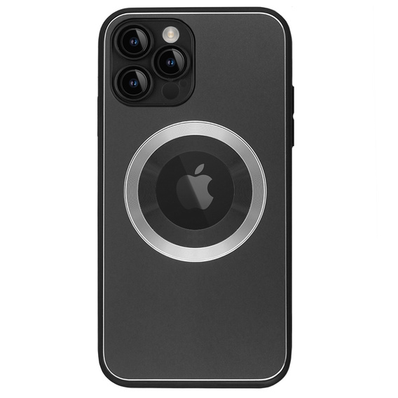 Etui do MagSafe do iPhone 12 Pro Max, Hole for Apple Logo, szare