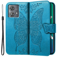 Etui z klapką do Motorola Edge 40 Neo, Butterfly, niebieskie