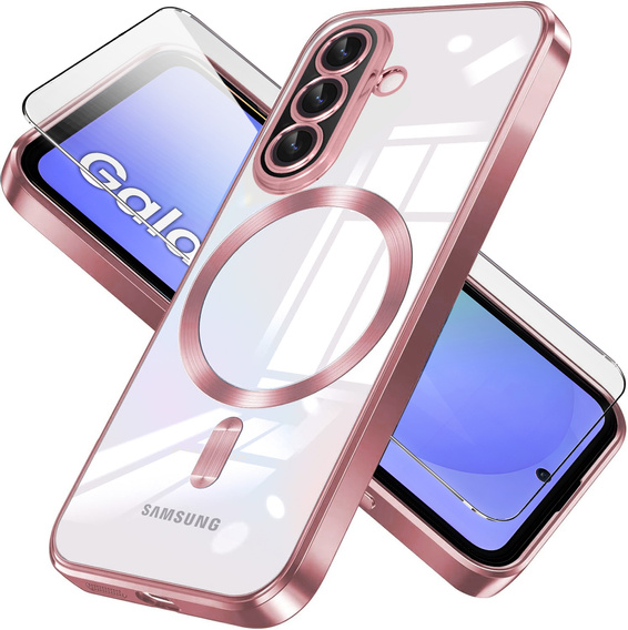 Etui do Samsung Galaxy A36 5G, Electro MagSafe, różowe rose gold + Szkło na ekran