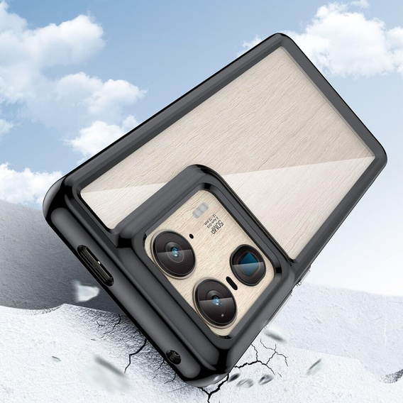 Etui do Motorola Edge 50 Ultra, Fusion Hybrid, przezroczyste / czarne