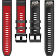 Pasek Silikonowy Quickfit 22mm do Garmin, Czerwony / Czarny