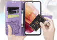 Etui z klapką do Motorola Moto E14, Butterfly, fioletowe